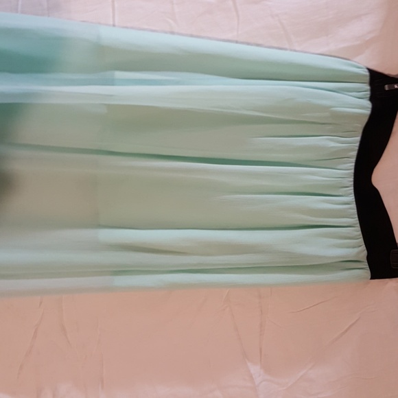 Teal Long Polyester Skirt - Picture 3 of 4